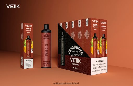 VEIIK Micko Era 4500 Sprühstöße Einweg 30 mg VEIIK Airo Pod Deutschland Mango-Eis 8VHT8H8