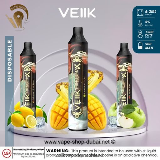 VEIIK Micko MAX Einweg-Vaporizer mit 1500 Zügen VEIIK Vape Deutschland Pfirsich-Oolong 8VHT8H51