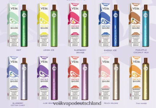 VEIIK Micko Shark 2200 Züge Einweg-Vape-Pen 10 Stück VEIIK Deutschland mehrere Geschmacksrichtungen 8VHT8H53
