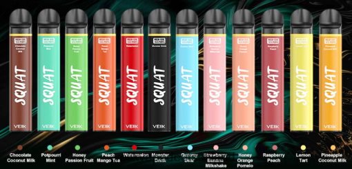 VEIIK Squat Mesh 1800 Züge Einweg-Vape-Pen 10 Stück VEIIK Vape Review mehrere Geschmacksrichtungen 8VHT8H54